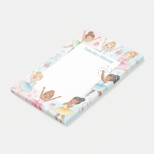 Balletballerina-danser gepersonaliseerde mitswa-no post-it® notes (Schuin)