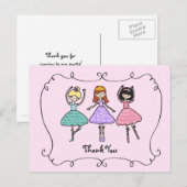 Balletballerina's bedankt briefkaart (Voorkant / Achterkant)