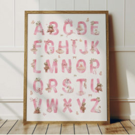 Balletbeer Alfabet ABC Poster Kinderkamer Decorati
