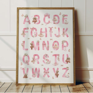 Balletbeer Alfabet ABC Poster Kinderkamer Decorati