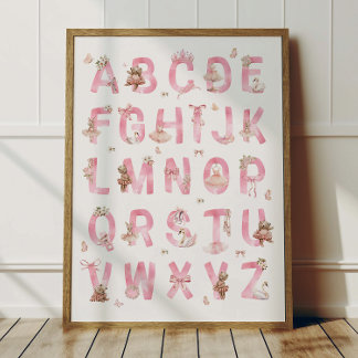 Balletbeer Alfabet ABC Poster Kinderkamer Decorati