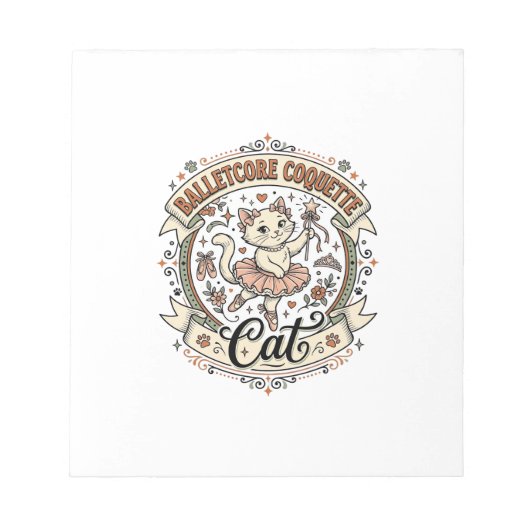 Balletcore Coquette Kat Balletcore Coquette Kat Vi Notitieblok (Voorkant)