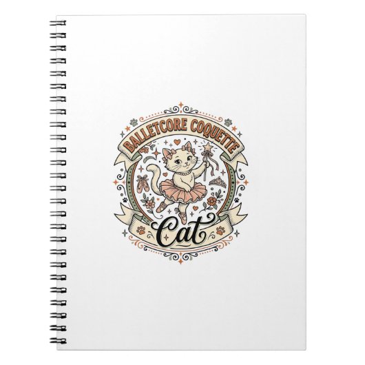 Balletcore Coquette Kat Balletcore Coquette Kat Vi Notitieboek (Voorkant)
