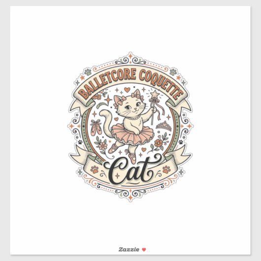 Balletcore Coquette Kat Balletcore Coquette Kat Vi Sticker (Vel)