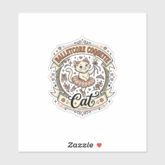Balletcore Coquette Kat Balletcore Coquette Kat Vi Sticker (Vel)