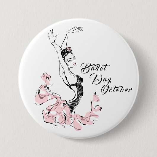 Balletdag Ronde Button 7,6 Cm (Voorkant)