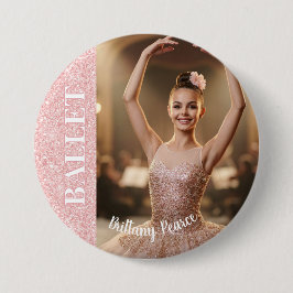 Balletdans knopspeld Roze Goud Glitter Knoppen Ronde Button 7,6 Cm