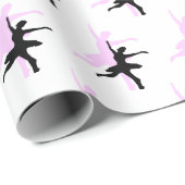 Balletdans Roze & Zwart Cadeaupapier (Rol Hoek)