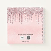 Balletdans zilverkleurig zwart-roze glitter-monogr notitieboek (Achterkant)