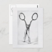 Balletdanscissors Ballerina Surreal tekening Briefkaart (Voorkant / Achterkant)