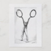 Balletdanscissors Ballerina Surreal tekening Briefkaart (Voorkant)