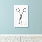Balletdanscissors Ballerina Surreal tekening Canvas Afdruk (Insitu (Houten vloer))