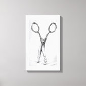 Balletdanscissors Ballerina Surreal tekening Canvas Afdruk (Voorkant)