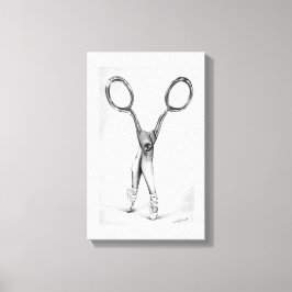 Balletdanscissors Ballerina Surreal tekening Canvas Afdruk