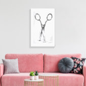 Balletdanscissors Ballerina Surreal tekening Canvas Afdruk (Insitu (Woonkamer))