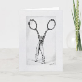 Balletdanscissors Ballerina Surreal tekening Kaart