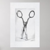 Balletdanscissors Ballerina Surreal tekening Poster (Voorkant)