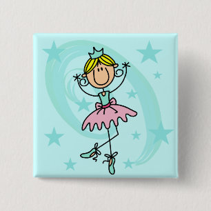 Balletdanser - Blonde T-shirts en cadeaus Vierkante Button 5,1 Cm