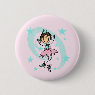 Balletdanser - Bruine T-shirts en Cadeaus Ronde Button 5,7 Cm