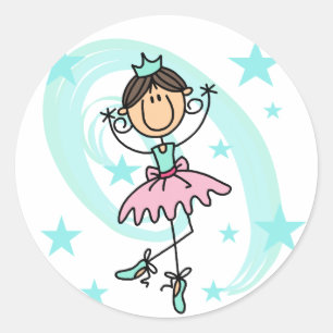 Balletdanser - Bruine T-shirts en Cadeaus Ronde Sticker