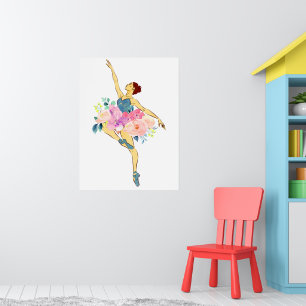Balletdanser Danseres Ballerina Bloem Bloemrijk Poster