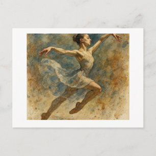 Balletdanser die springt, briefkaart