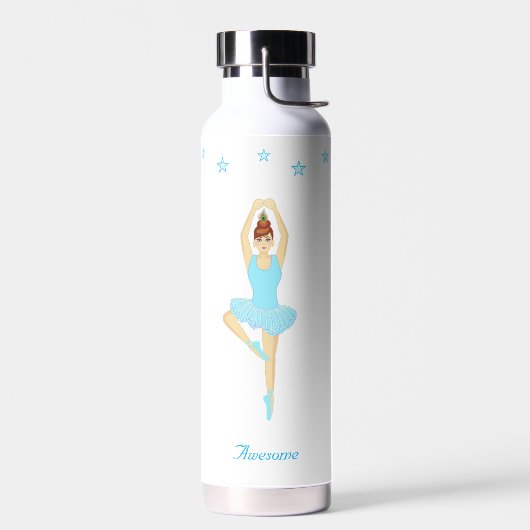 Balletdanser en sterren op wit waterfles (Links)