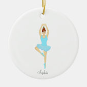 Balletdanser, gekleed in lichtblauw keramisch ornament (Voorkant)