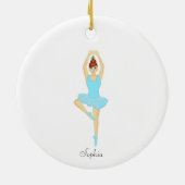 Balletdanser, gekleed in lichtblauw keramisch ornament (Achterkant)