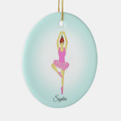 Balletdanser, gekleed in lichtroze keramisch ornament (Rechts)