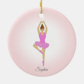Balletdanser, gekleed in lichtroze keramisch ornament (Achterkant)