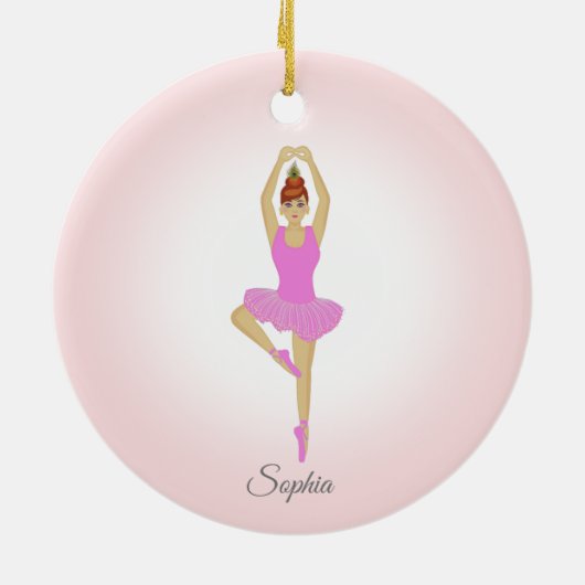 Balletdanser, gekleed in lichtroze keramisch ornament (Achterkant)