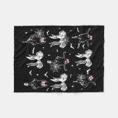 Balletdanser Ghost Coquette Bow Halloween Balleri Fleece Deken (Voorkant (Horizontaal))