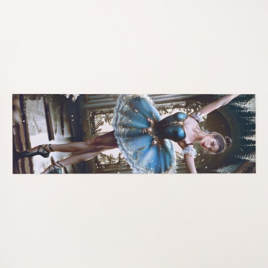 Balletdanser in een blauwe Tutu Custom Dubbelzijdi Yogamat (Achterkant (horizontaal))