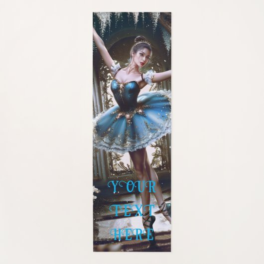 Balletdanser in een blauwe Tutu Custom Dubbelzijdi Yogamat (Voorkant)