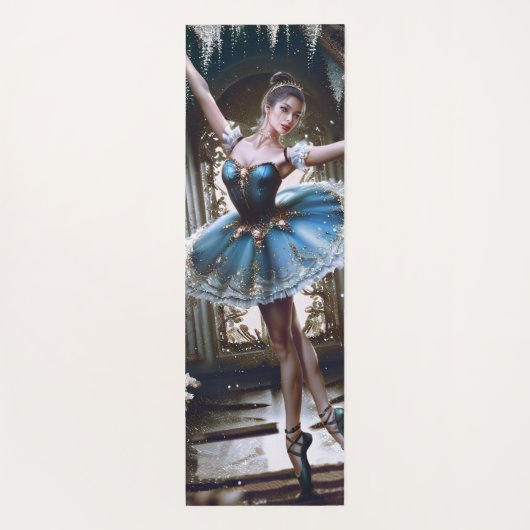 Balletdanser in een blauwe Tutu Custom Dubbelzijdi Yogamat (Achterkant)