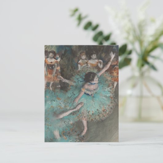 Balletdanser in het groen Edgar Degas Briefkaart (Staand voorkant)