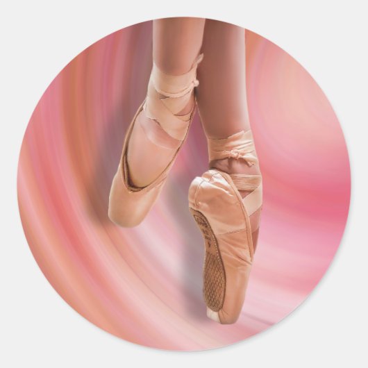 Balletdanser in het roze ronde sticker (Voorkant)