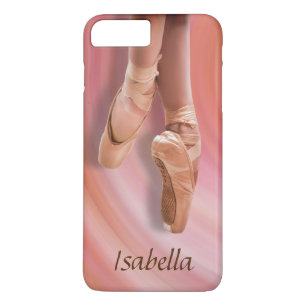 Balletdanser in roze met aangepaste naam 	iPhone 8/7 plus hoesje