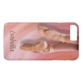 Balletdanser in roze met aangepaste naam Case-Mate iPhone case (Achterkant (Horizontaal))