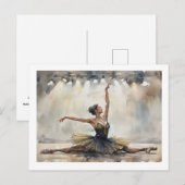 Balletdanser in split,  briefkaart (Voorkant / Achterkant)