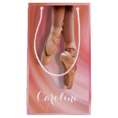Balletdanser in tenen schoenen met naam klein cadeauzakje (Voorkant)