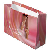 Balletdanser in tenen schoenen met naam large cadeautasje (Voorkant Gekanteld)