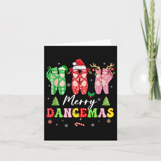 Balletdanser Kerstdans Vrolijke Dansers Teach Kaart (Voorkant)