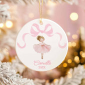 Balletdanser kerstversiering keramisch ornament