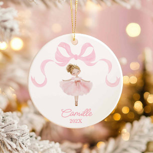 Balletdanser kerstversiering keramisch ornament