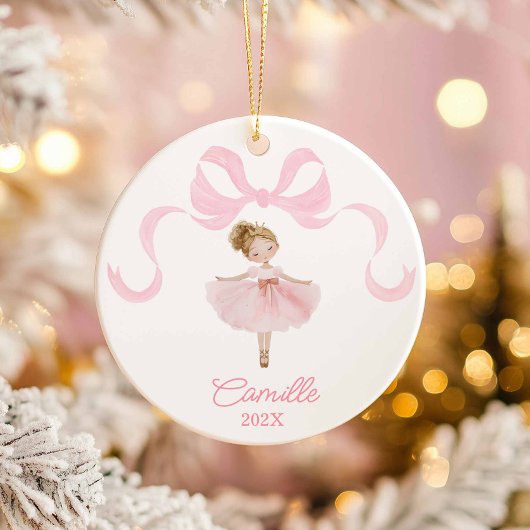 Balletdanser kerstversiering keramisch ornament