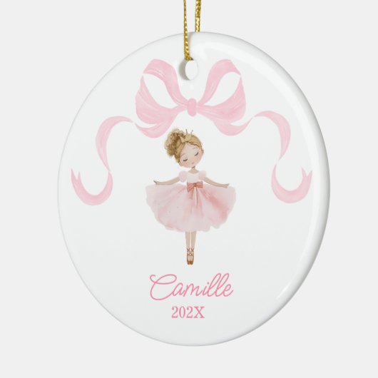 Balletdanser kerstversiering keramisch ornament (Links)