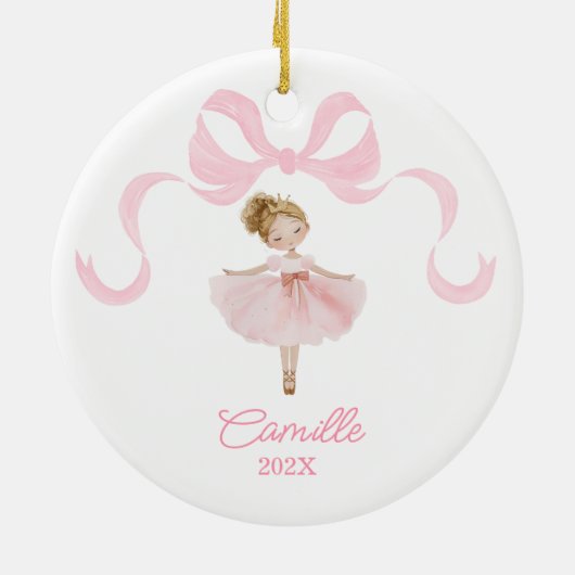 Balletdanser kerstversiering keramisch ornament (Achterkant)