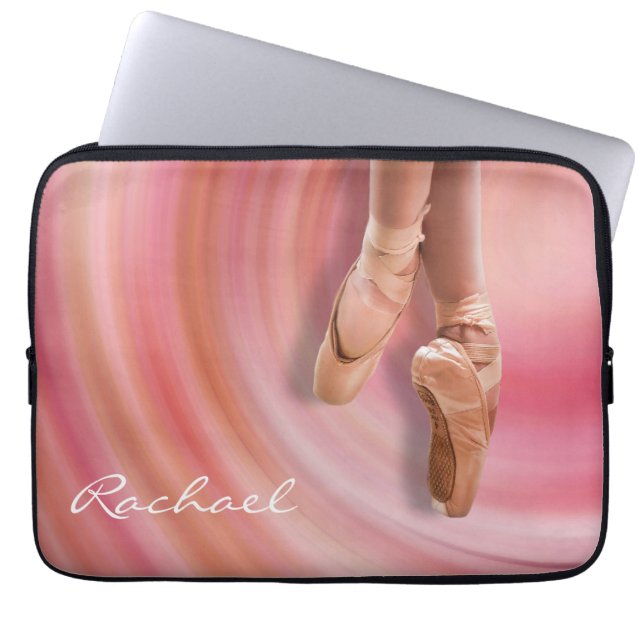 Balletdanser met aangepaste naam laptop sleeve (Voorkant)